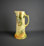 Impressive Antique 12” Porcelain Tankard w/ Lily of the Valley Decoration