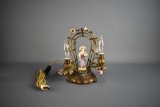 Antique Gilman & Collamore Metal & Porcelain Figural Electric Lamp