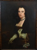 Cullen G. Battle (Bio Unknown), Spanish Lady after Velazquez, Oil on Canvas, Signed Lower Left