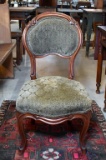 Elegant 19th C. Victorian Carved Walnut Side Chair