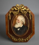 Antique Miniature Portrait Painting, Van Volkenburgh, Framed