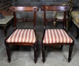 Pair of Antique European Carved Mahogany Side Chairs