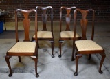 Set of Four Fine Vintage Queen Anne Dining Chairs