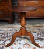 Antique Early 19th C. Southern Black Walnut Small Tripod Side Table or Candle Stand