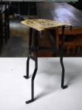 Old Strap Metal & Brass Fireplace Kettle Stand