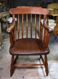 JC Hubbard & William White (Massachusetts, 19th C.) Carved Windsor Armchair