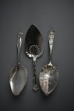 Lot of Three Antique Sterling Silver Servers, 218 Grams