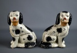 Pair of 6.5” H Staffordshire Style Ceramic Dogs