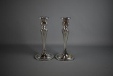 Pair of Gorham 9” Sterling Silver Weighted Candlesticks, Monogrammed (Lots 59 & 61 match.)