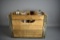 Old Wooden Bottle Crate & 11 Bottles: Marine City Dairy, Ideal Creamery, Wheaton, Winnisquam, More