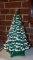 Vintage 20” H Lighted Ceramic Christmas Tree w/ “O Tannenbaum” Music Box Stand