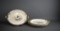 Beautiful Set of 4 Antique Hand Painted Oval Tab Handled 12” Porcelain Trays, Bird Motif