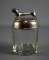 Old Glass Jar with Dog Finial Pewter Lid