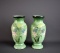 Pair of 11” H Hand Painted Bristol Ware Vases