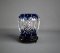 Beautiful Val St. Lambert Blue Cut to Clear Vase on Wooden Stand, 5” H