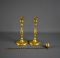 Pair of Vintage Brass 7” H Candlesticks and Brass Snuffer