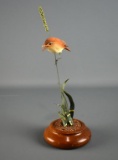 Handcrafted 11 x 8.5” L Carolina Wren on Metal & Wood Base, Signed by Euyless & Aurora Holcomb of AL