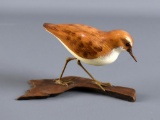 Handcrafted 3.5 x 5” L Water Fowl on Wooden Base, Signed Hugh Norman