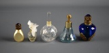 Lot of Small Glass Perfume Bottles & A Lighter