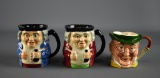 Lot of 3 Staffordshire Toby / Mr. Pickwick Character Jugs