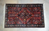 Beautiful Persian Hand-Knotted Area Rug; Red, Blue & Ivory
