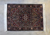 Gorgeous Jozan Persian Hand-Knotted Area Rug: Red, Black & Ivory