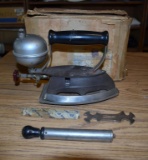 Antique Sears Roebuck & Co. Gas Powered Iron w/ Accessories