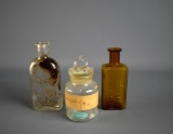 Lot of Three Small Antique Medicine Bottles: Abbott, Edison, Dr. Norton's