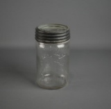 Antique Crown Canning Jar w/ Glass Seal & Metal Band, Canada