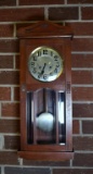 Vintage Wall Clock with Hand Crafted Walnut Case