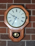 Vintage Wall Clock with Hermle German Movement, Cherry Case
