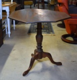 Antique Queen Anne Walnut Tilt-Top Tea Table with Snake Feet, Inlaid Top, Probably Southern US