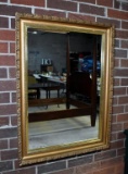 Antique Rectangular Large Gilded Wood Mirror