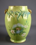 Hand Painted McCoy Green 8” Vase