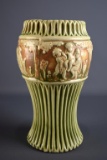 Roseville Art Pottery 10” Donatello Green Vase