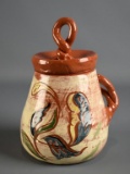 Welden Pennsylvania Redware Lidded Jar with Verse