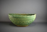 Cornell Art Pottery, Landrum SC Large 18” Green Ark Bowl