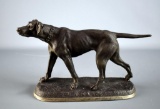 Vintage 7” H Bronze English Pointer Dog