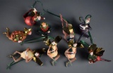 Set of 9 Handmade Fruit Fairy Tree Decorations