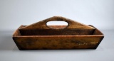 Antique Handmade Wooden Silverware Caddy