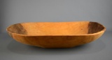 Large 21” Carved Wooden Trencher Bowl Signed M.M.E. 2000