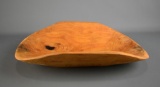 Large 18” Carved Wooden Trencher Bowl Signed M.M.E. 2001