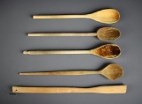 Lot of Carved Wooden Kitchen Utensils