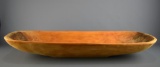 Large 33” Carved Wooden Trencher Bowl by M.M.E. 2001