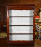 Four 4 Shelf Wall Curio Display Cabinet with Door Lock & Key