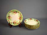 Set of Six Hand Painted Fruits 6.5” Diam William Guerin Limoges Plates