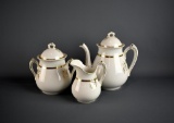 Vintage Porcelain Teapot, Coffeepot & Creamer, Unmarked