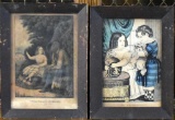 Two Antique Framed Lithograph Prints “Uncle Tom & Little Eva” & “The Favorites”