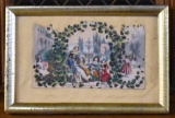 Framed Antique Hand Colored Valentine