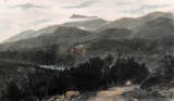 Antique Colored Engraving by R. Hinshelwood after “The Smoky Mountains” by Homer Martin
